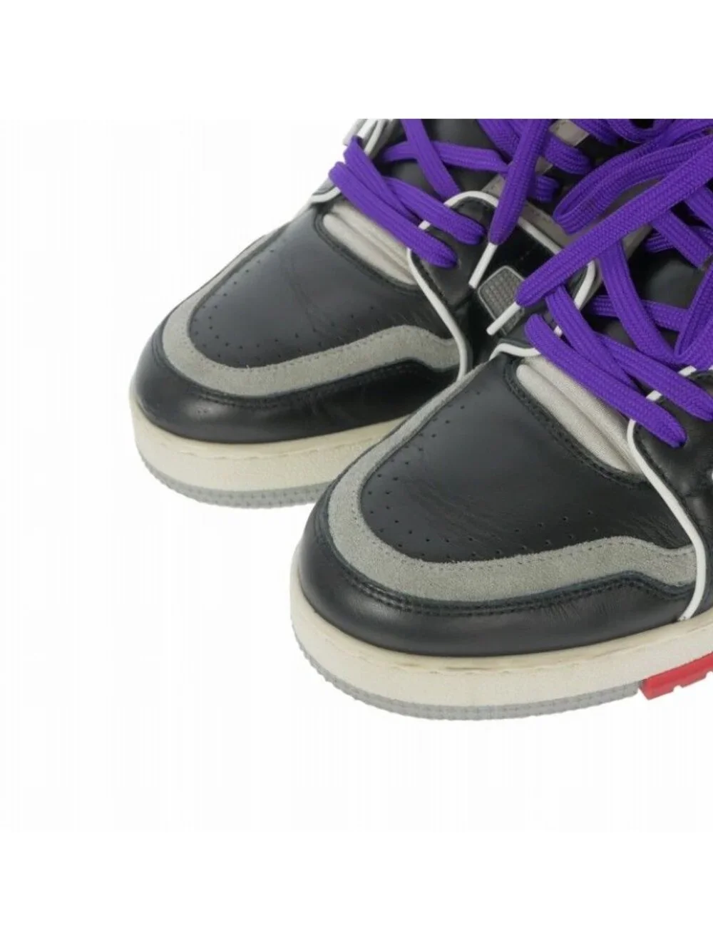 Louis Vuitton LV High Top Trainer Cut Sneakers 7 Deep Purple Black Gray